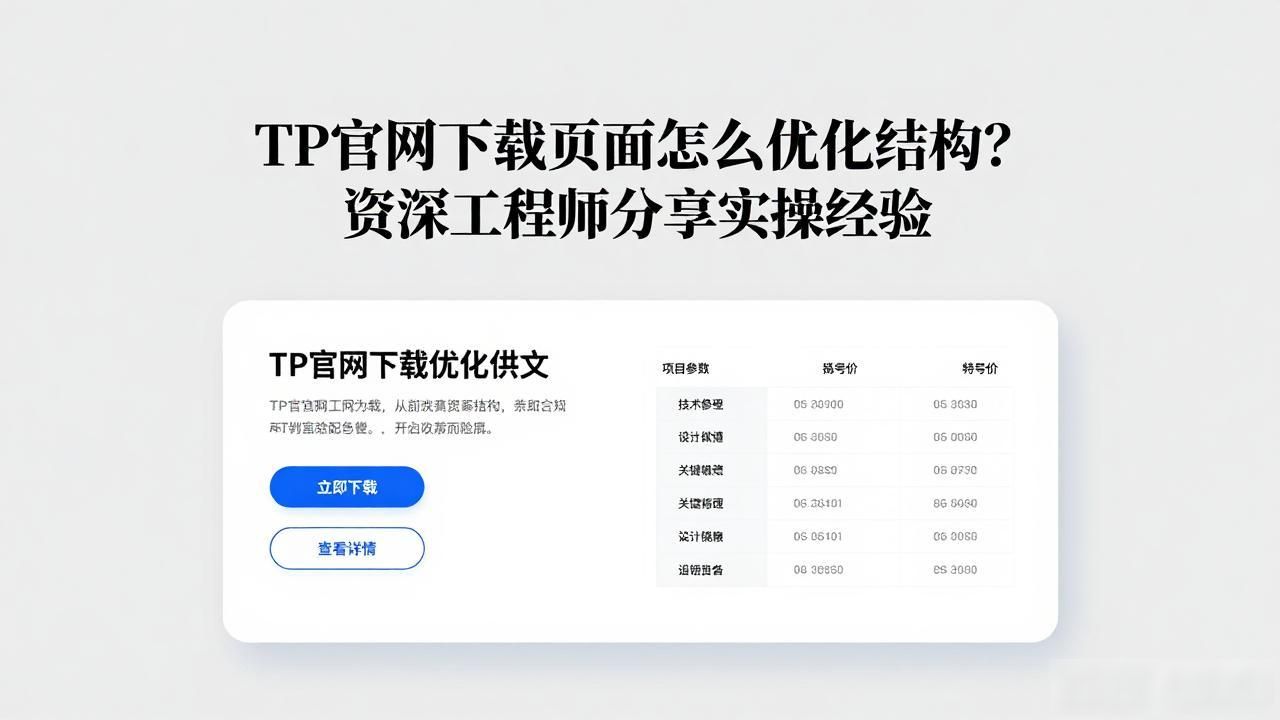 TP官网下载页面怎么优化结构？资深工程师分享实操经验