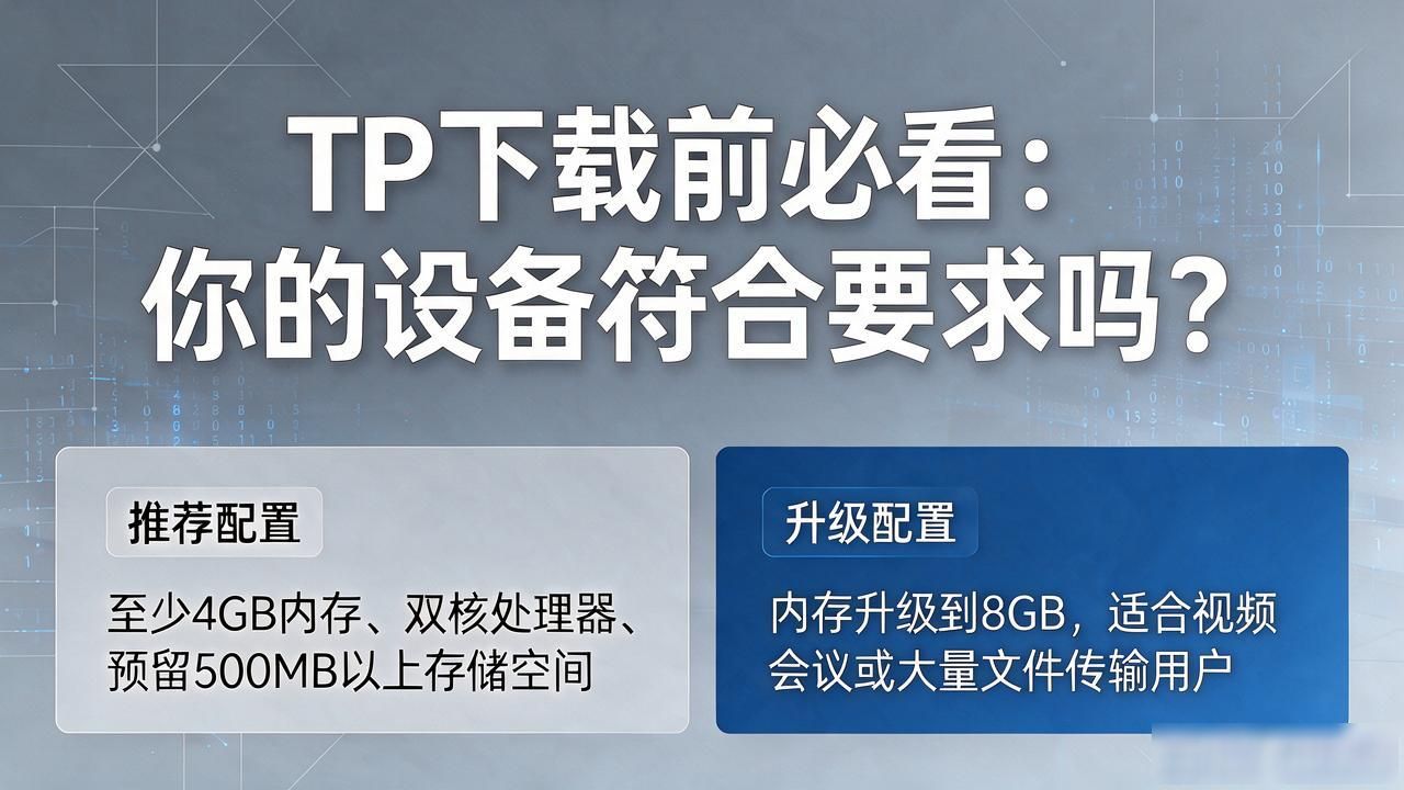 全面解析：TP最新版本下载的系统要求_TP最新版本系统需求_Windows10及以上macOS11.0或更高版本Android8.0以上iOS13.0或更新系统硬件推荐配置