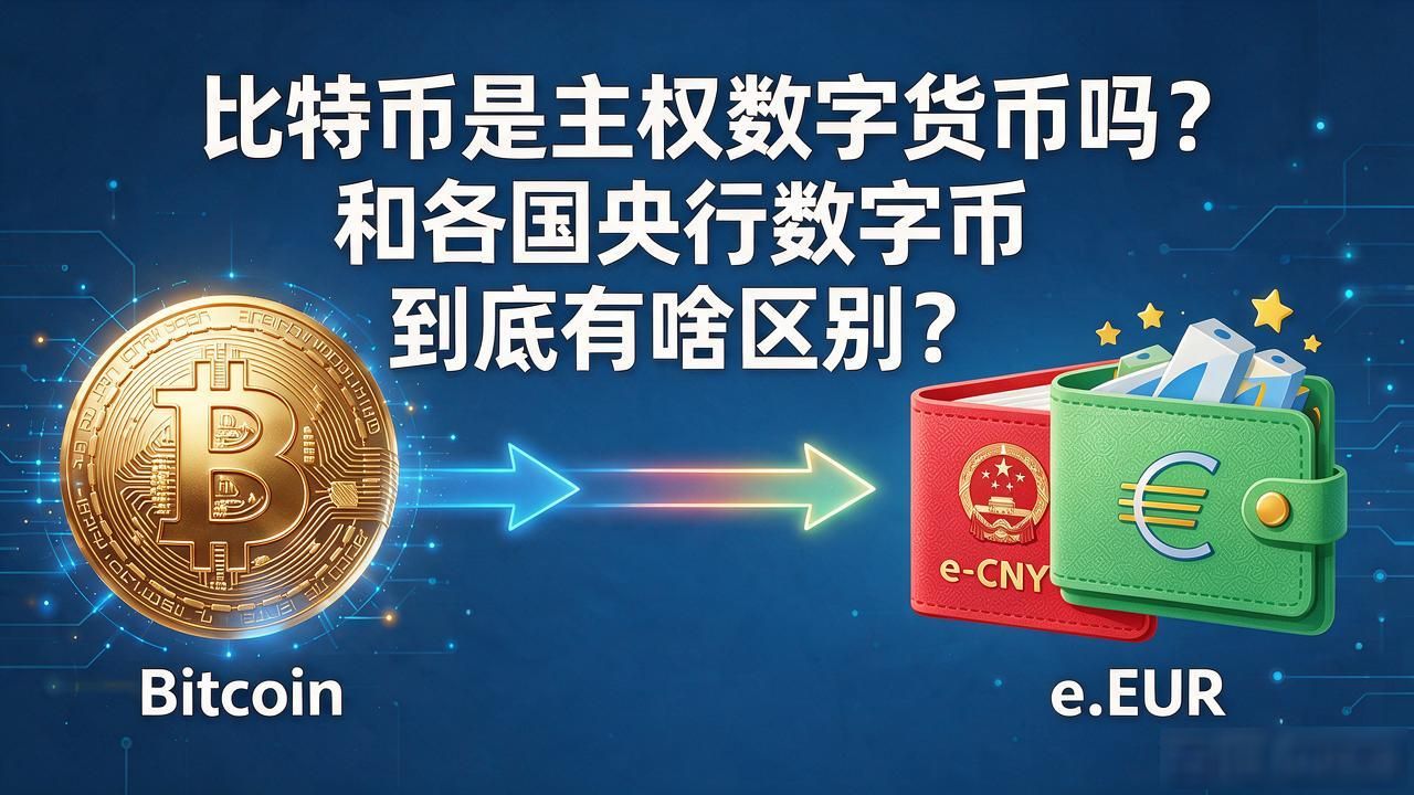 去中心化比特币vs央行法定数字货币_比特币主权数字货币_比特币与主权数字货币底层逻辑区别