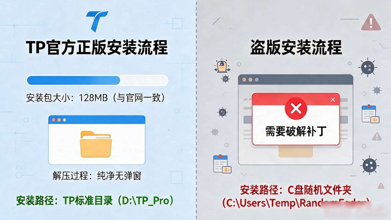检查数字签名_对比安装流程_如何分辨TP官方下载的正版与盗版