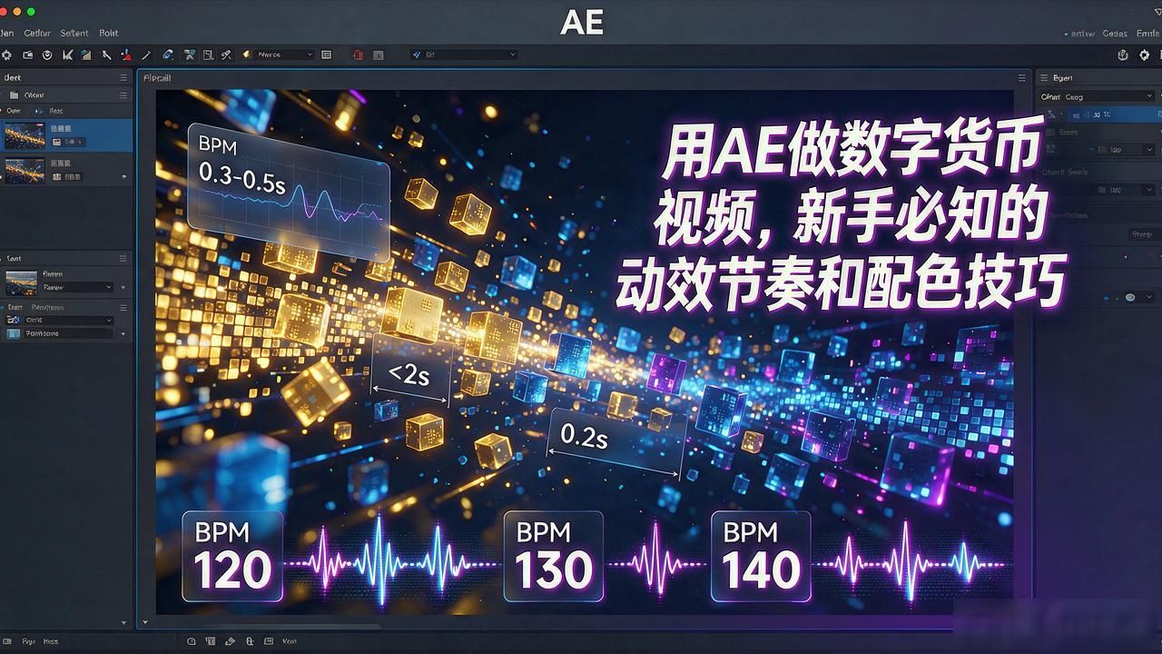 用AE做数字货币视频，新手必知的动效节奏和配色技巧