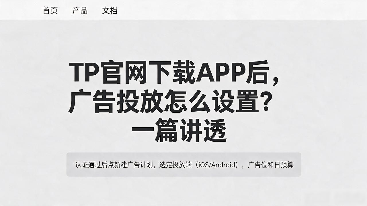 TP官网下载APP后，广告投放怎么设置？一篇讲透