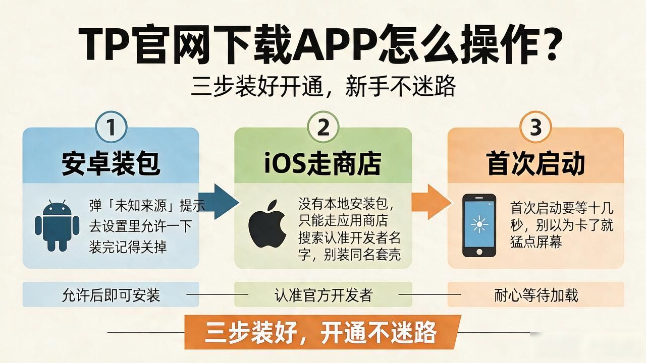 TP官网下载APP怎么操作？三步装好开通，新手不迷路